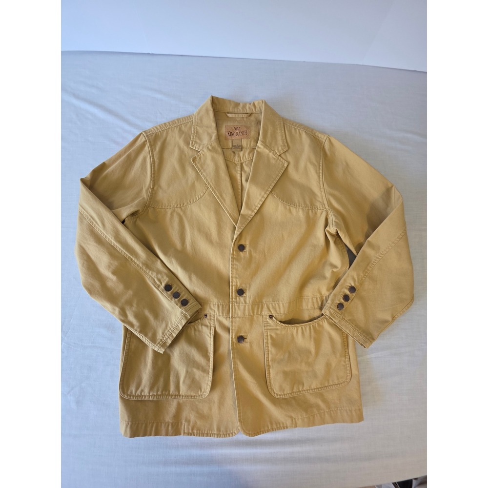 King Ranch Canvas Chore Coat Field Jacket Western Tan Large Workwear Rugged